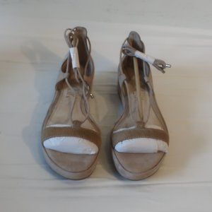 NWT Womens Klik "Kelli" Beige Suede & Pony Hair Sandals Sz 6 *